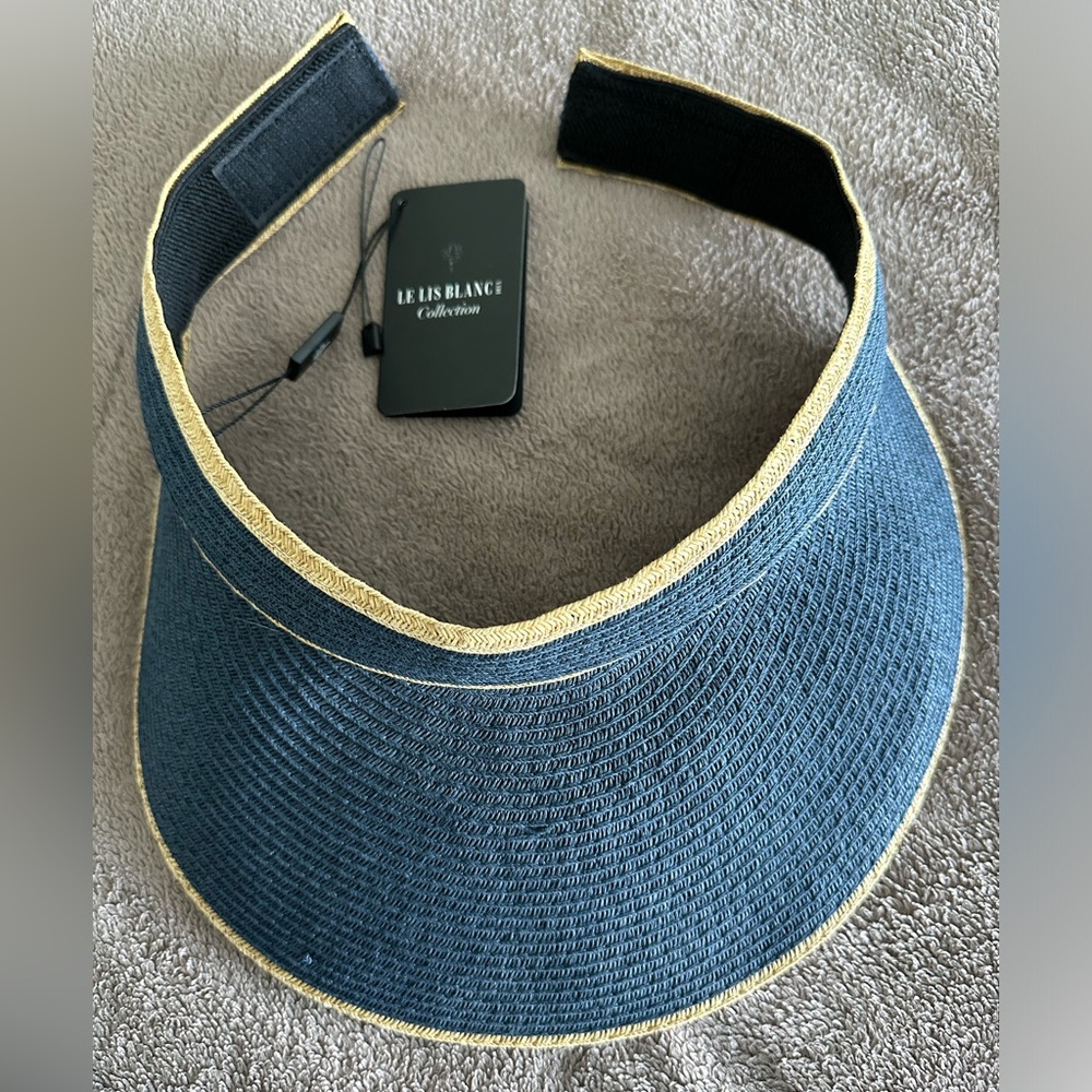Women's Sun Visor Hats Wide Brim Straw Beach Hat Ponytail Hats Foldable Floppy - Picture 4 of 7